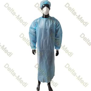 Wholesale PP Coated PE Film Disposable Surgical Gown Velcro Collar Knitted Cuff 2 Belts from china suppliers