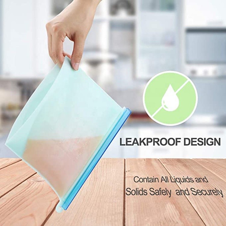 Eco Friendly Waterpoof Leakproof Snack Reusable Silicone Food Storage Bag
