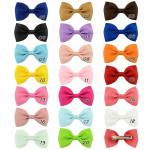 20 Colors Grosgrain Ribbon Hair Bows Headbands Baby Alligator Bow Clips 2.75