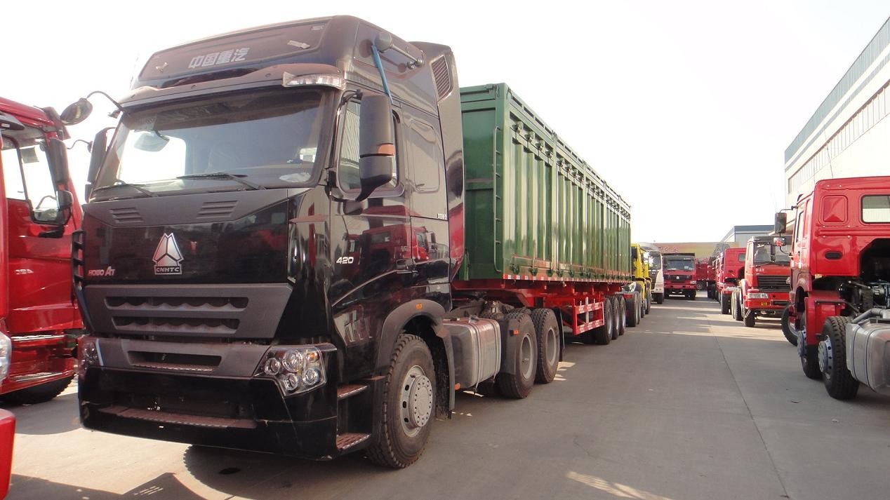 2 / 3 Axles 60T Playload Semi Dump Trailer Truck For Transport Coal Colorful