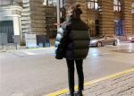Winter Over Size Ladies Puff Jacket Pleather Coat Quilted Black Women Jacket