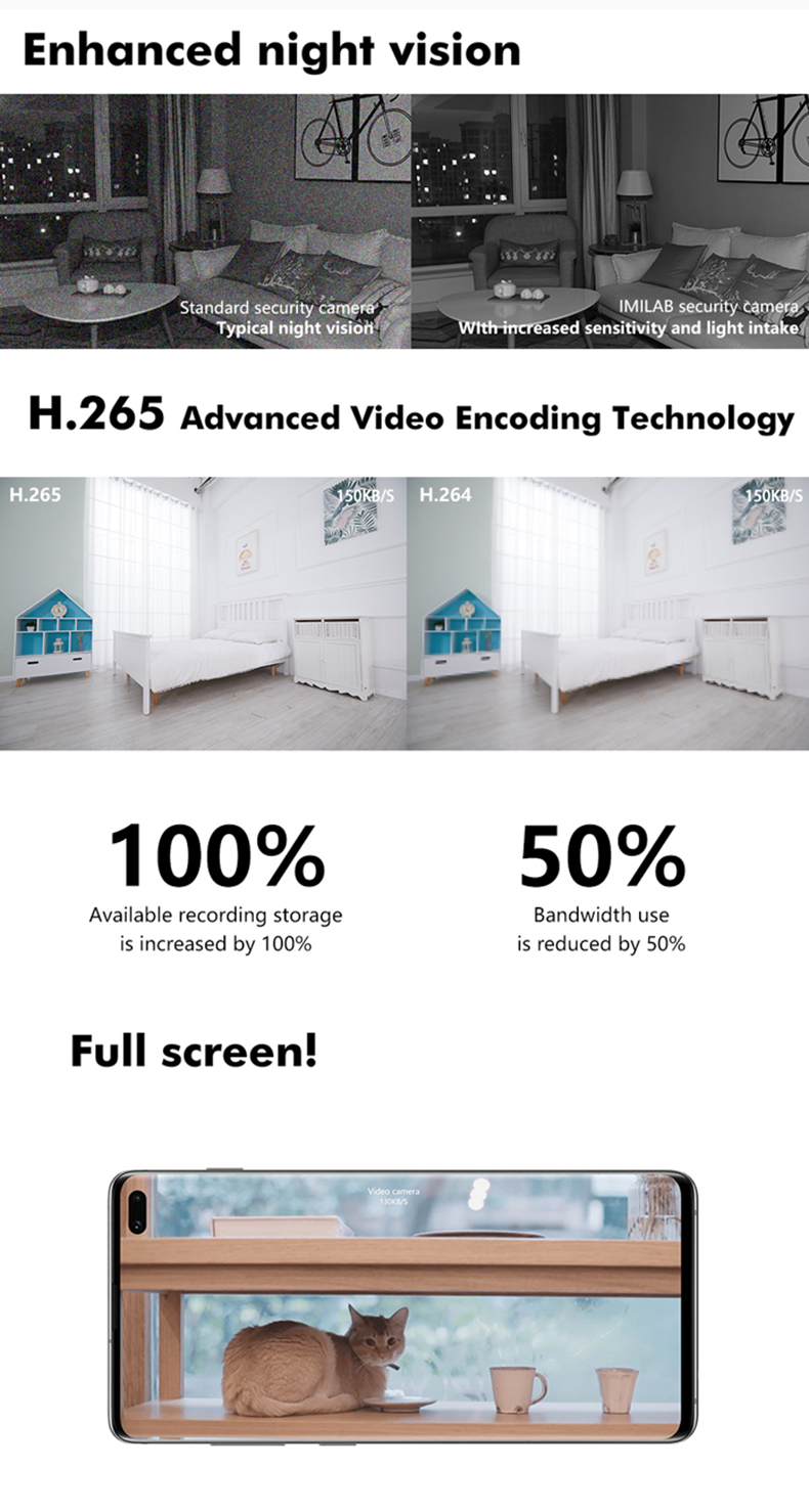 IMI Home Security Camera 1080P Wifi Camera 120 Large View Video Surveillance Night Vision IMI CCTV Camera Sale