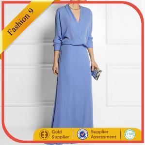Wholesale women Wrap-effect chiffon georgette evening dress from china suppliers