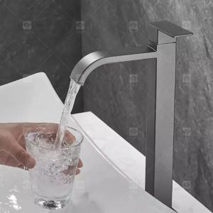 Wholesale Gray Single Cooling Bathroom Basin Faucet Countertop Washtable Household Balcony Stainless Steel from china suppliers