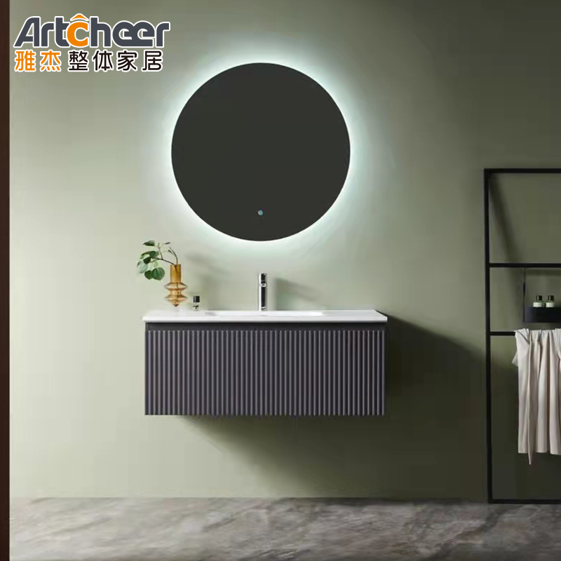 NO Faucet Lacquer Door Panel Desk Organizer Makeup Cabinet for Bathroom Vanity