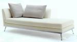 Modern Cream Leather Two Arm Chaise Lounge Stainless Steel For Hotel