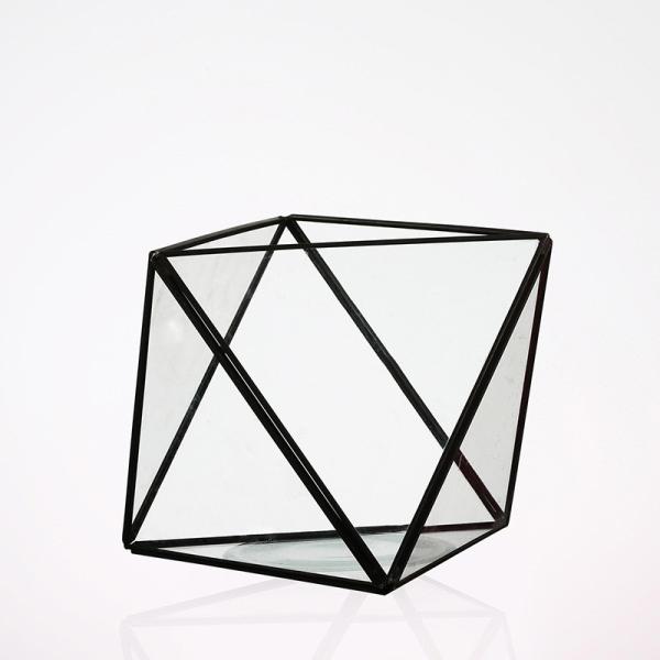 Mini Metal Tabletop Geometric Air Plant Holder , Himmeli Decor Glass Air Plant