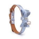 Polyester Fiber Pet Bowknot Dog Collar Oblique Stripe Cat Bell Collar