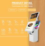 21.5 15.6 Inch White Automatic Cashless Restaurant Self Service Kiosk Wall Mount