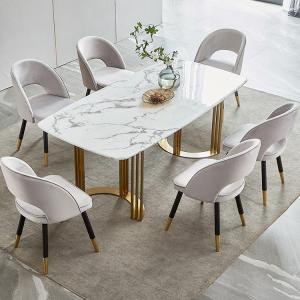 Wholesale SEDIA Marble Dining Table Chair Sets With Stainless Steel Legs from china suppliers