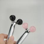 ROHS 145mm Pink Y Shaped 3D Face Jade Rollers For Slimming