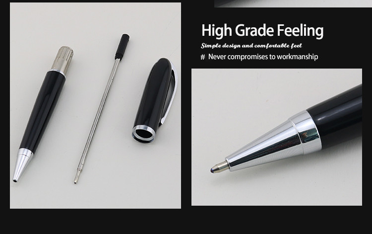 Sleek Metal Ballpoint Pen 1.0mm Classic Office Stationery Business Ball Pen