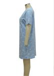 Print Single Jersey Ladies Night Dresses Sleepwear Summer Cotton Nightgowns