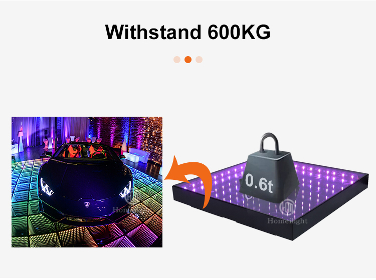 50*50cm Toughened Glass Deep Tunnel 3D Mirror Infinite Starlit Twinkle Dance Floor For Wedding