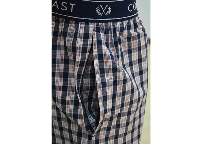 Comfortable Mens Luxury Sleepwear Jersey Shirt Short Sleeve And Woven Yarn Dyed Check Long Pants Australian Design