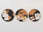 Waterproof Circle World Map Pin Boards Dia30cm Thick 0.5cm
