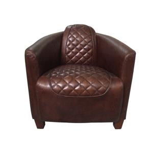 Wholesale Brown Genuine Leather Single Aviation Sofa Chair With Armrest Living Room Office from china suppliers