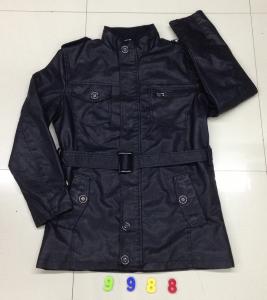 Wholesale 9988 Men's black pu fashion long jacket coat stock from china suppliers
