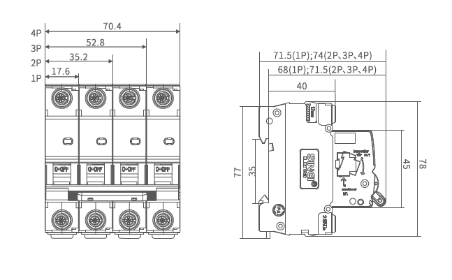 Wholesale DC 400V MCB 2P C Style Miniature Circuit Breaker
