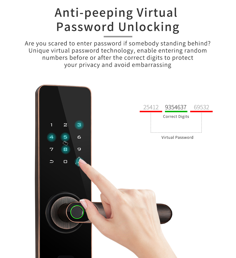 500DPI Intelligent Fingerprint Password Lock 4 AA Alkaline Batteries