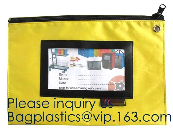 Zipper Vinyl PVC Leather Bank Deposit Bags Bank Deposit Bag With Key Ring,Locking Courier Bag 1000 Denier Nylon Combinat