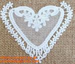 Retro Fashion Cotton Crochet Lace Collar Gorgeous Flower Motif Neckline Faux