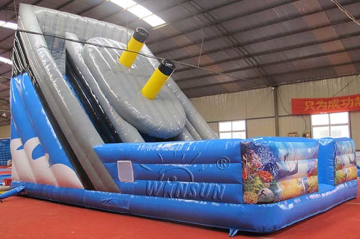 Titanic Inflatable Dry Slide Fireproof PVC Made Environmental Friendly