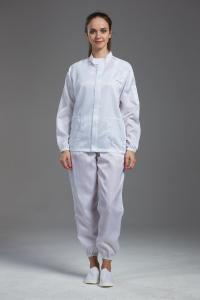 China Anti Static Esd Garments white color jaket and pants  dust free for electronic industry on sale