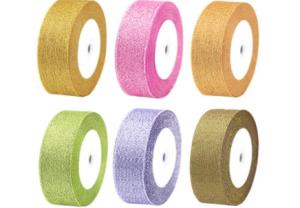 Wholesale Durable Metallic Glitter Ribbon Polyester / Nylon Material For Home Textile Accessories from china suppliers
