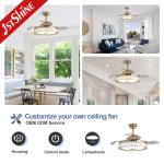 RGB Ceiling Fan With Music Play Folded Blades Dc Motor Gold Body