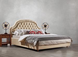 Wholesale Good quality Gery Fabric Upholstered Headboard Queen Bed Leisure Furniture for American design Apartment Bedroom set from china suppliers