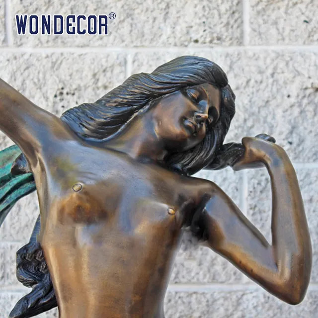 Customized garden decoration, life-size metal brass statue of a beautiful woman