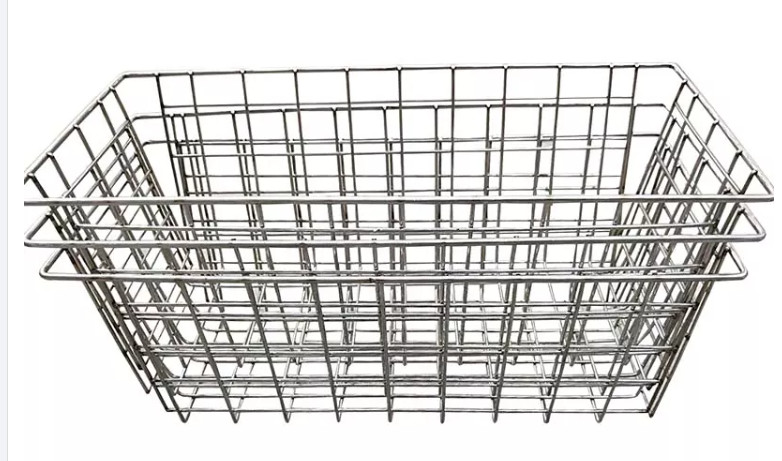 Black Metal 2.5mm Wire Mesh Storage Baskets Kitchen Bathroom Living Room