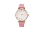 Female Analog Stainless Steel Ladies Quartz Timepieces Leather Strap