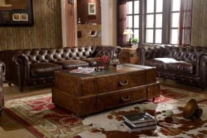 Wholesale Wooden Legs With Wheels Soft Kingston Chesterfield Leather Sofa By Handwork Craft from china suppliers