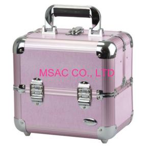 Wholesale Purple Aluminium Beauty Case 4 Trays Inside Makeup Travel Box Moistureproof from china suppliers