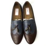 Mens Leather Moccasins Shoes / Mens Casual Loafers Genuine Leather Upper