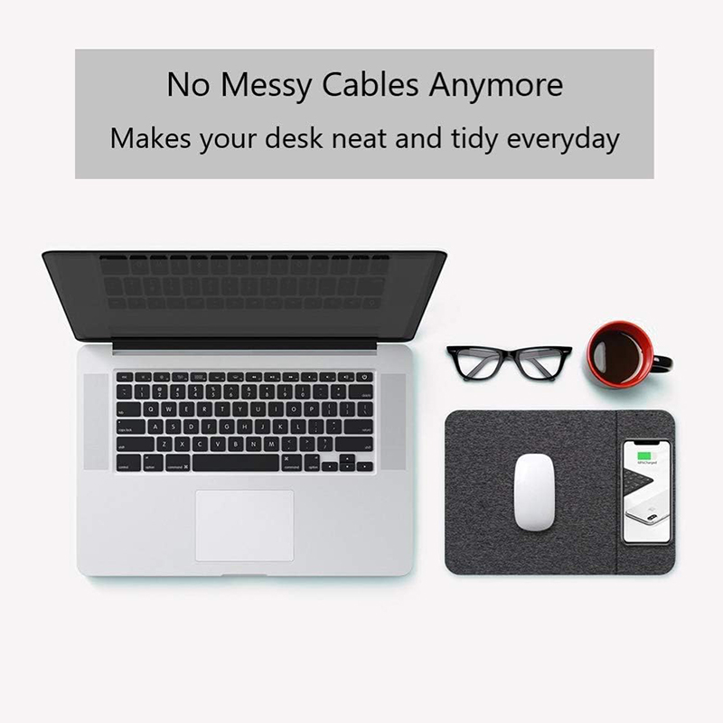 Qi-enabled Mobile Phones Compatible Wireless QI Fast Charging PAD with Magnetic and Non-slip Mat