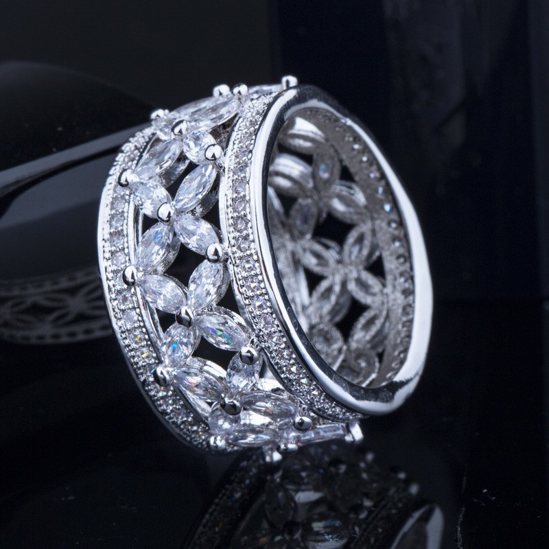 925 Sterling Silver Princess Tiara Crown Sparkling Love Heart CZ Rings for Women Engagement Jewelry Anniversary