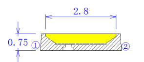 3V 60MA 0.2W 2835 26-28LM 6000-6500K PCT SMD LED CHIP For Machine Test Light