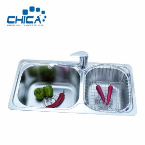 Wholesale Farmhouse Sinks Press Kitchen Sink Double Bowl Kitchen Sink With Faucet from china suppliers