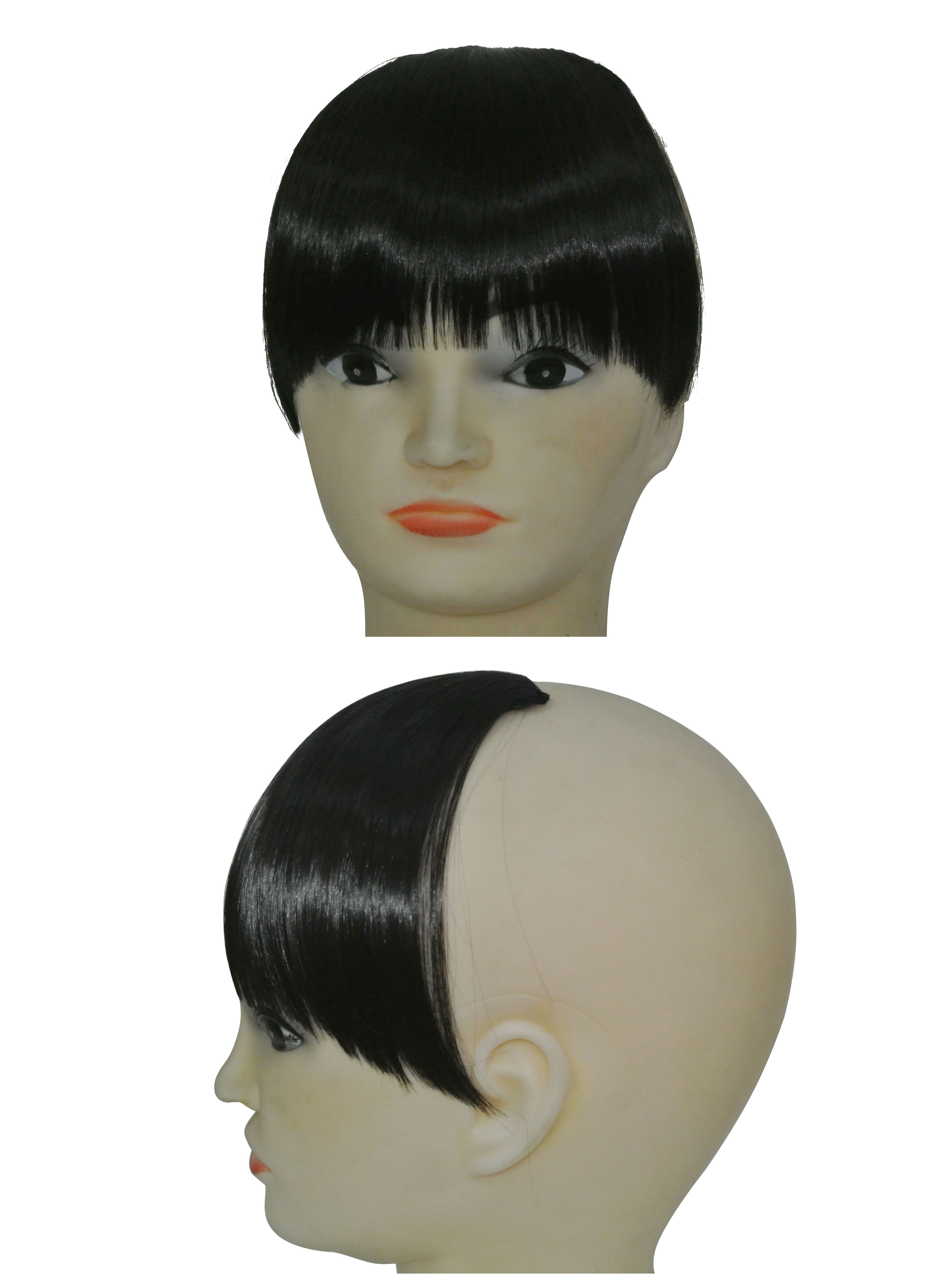Short Straight High Temperature Synthetic Fringe With Headband Easy Clip On Side