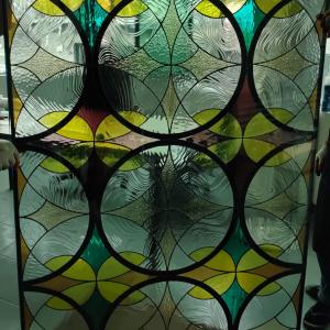 Wholesale Colored Art Glass Entrance Partition Wall Screen Doors And Windows Tiff European Retro Inlaid Church Carved Glass from china suppliers