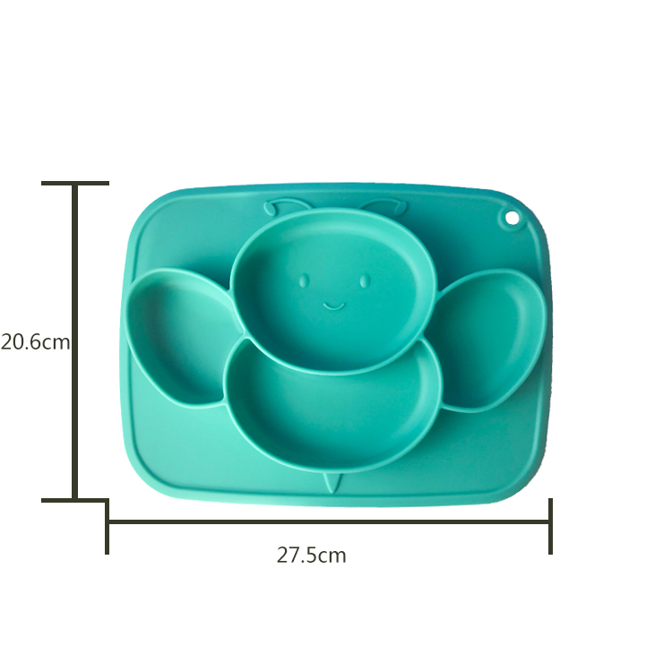 Customized Bee Shape Bpa Free Baby Feeding Plate Set With Spoon And Fork