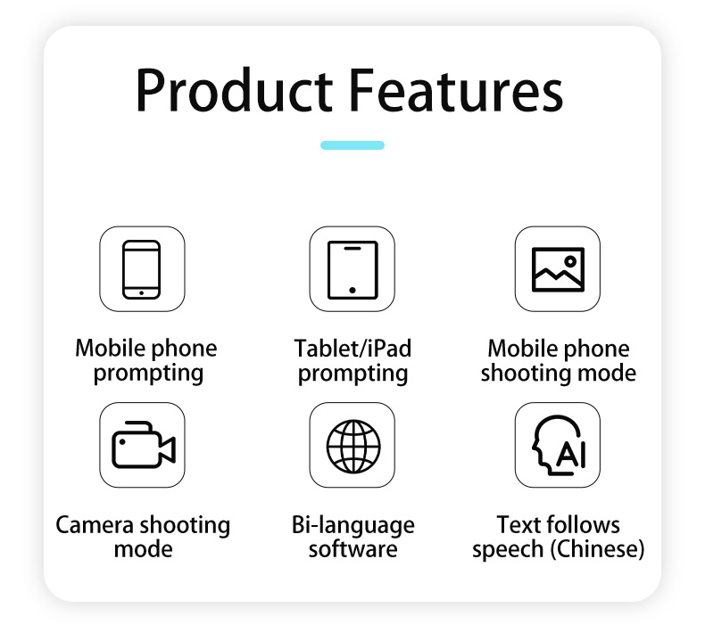Universal Mobile Phone and Pad Prompting Teleprompter for Live Shooting TS-350Pro
