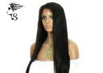 Soft Brazilian Human Hair Lace Front Wigs With Silky Straight Natural Color