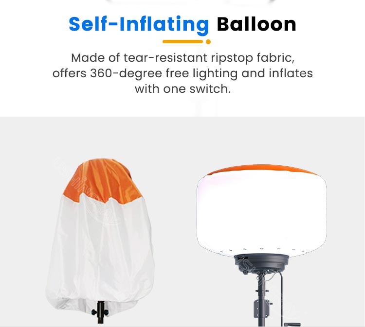 Trolley Cart Tripod Lights 800W Led Balloon Lamp For Road Safty