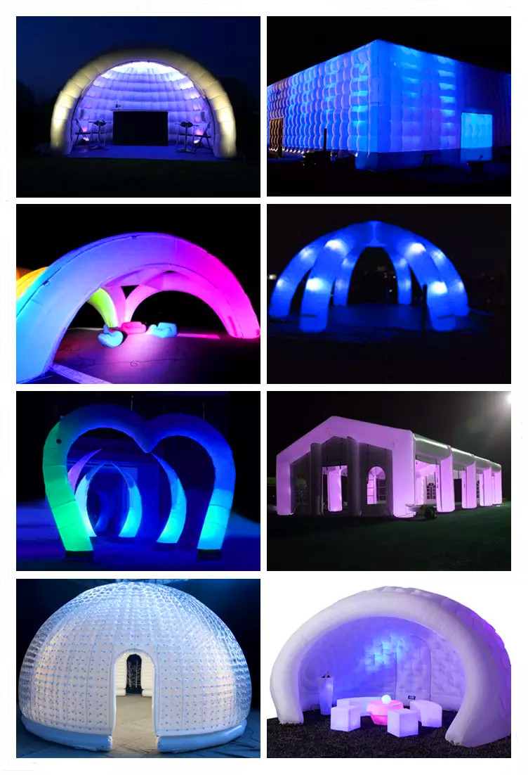 0.55mm PCV LED tent Portable 10*6m Inflatable party Event trade show Tent For Wedding