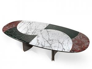 Wholesale JASON Modern Dining Room Tables With Unique Oval Marble Top Composed from china suppliers