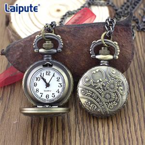 Wholesale Exquisite Embossed Vintage Pocket Watch Clock With 27mm Dial Coin Sized from china suppliers